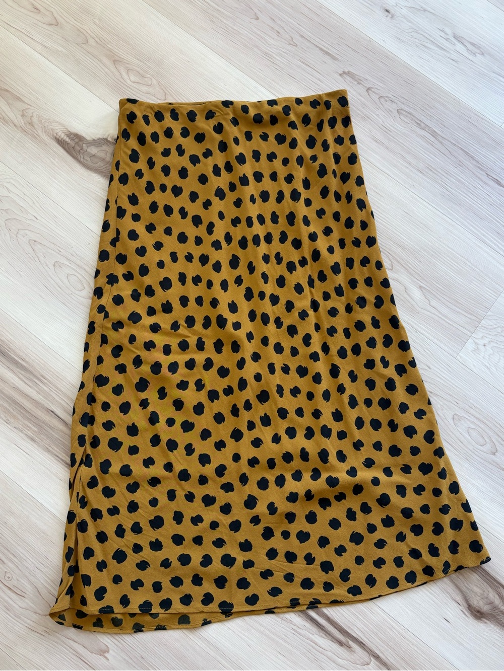 Mustard Polka Dot Midi Skirt - Women's